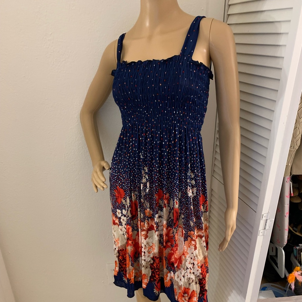 Blue sun dress. Size Small/Medium. Blue with details.